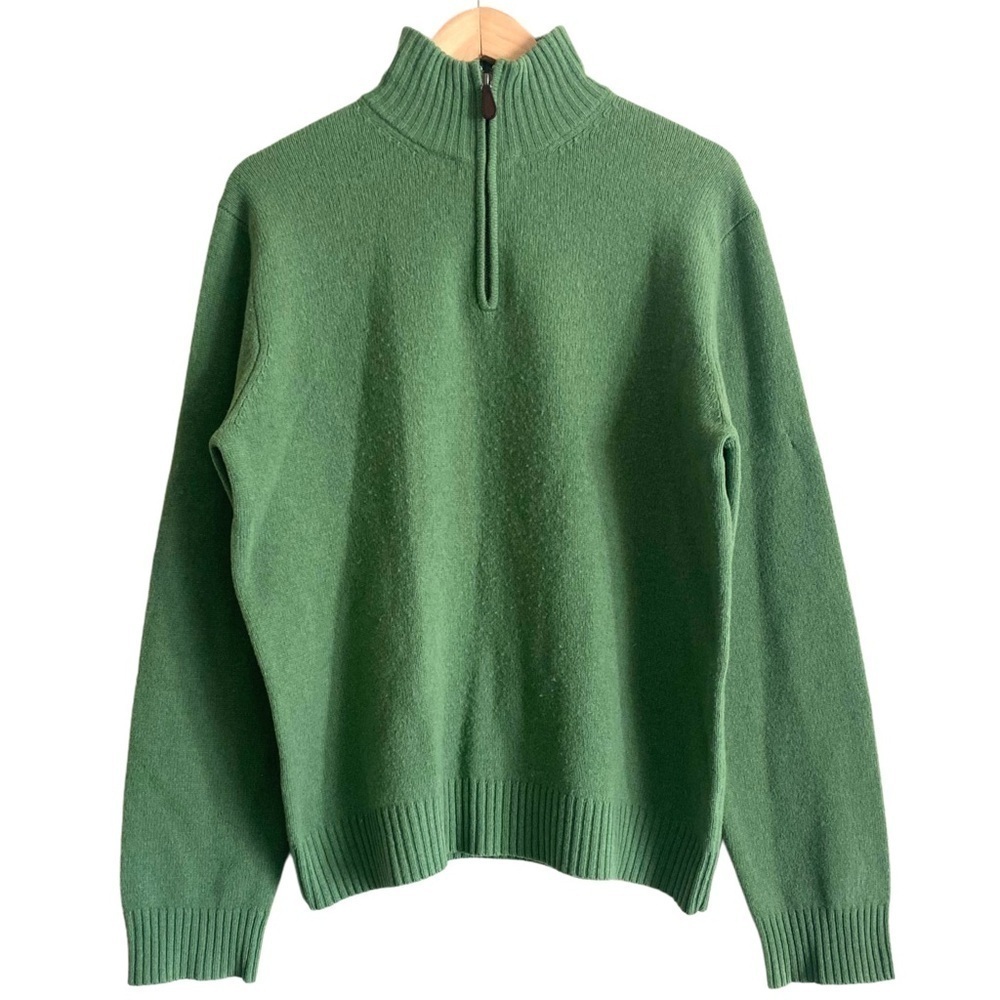 J. CREW Factory Men’s Vintage 100% Lambs Wool Preppy 1/4 Zip Pullover Sweater M - Picture 6 of 10